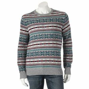 Fairisle Long Sleeve Crew Neck Sweater Size: XL